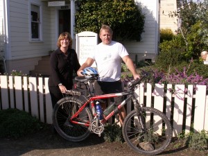 Barry with Sara O'Donnell, director of the Cancer Resource of Mendocino County
